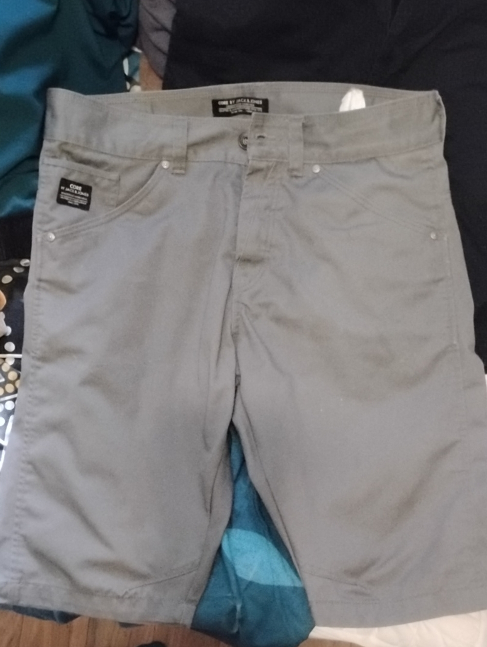 Jack & Jones Gray Relaxed Menβs Jeans Shorts Core